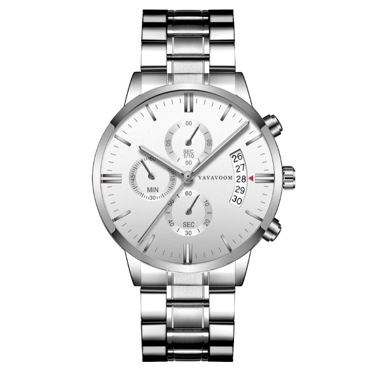 Armbandsur Herr Stål Quartz Kalender