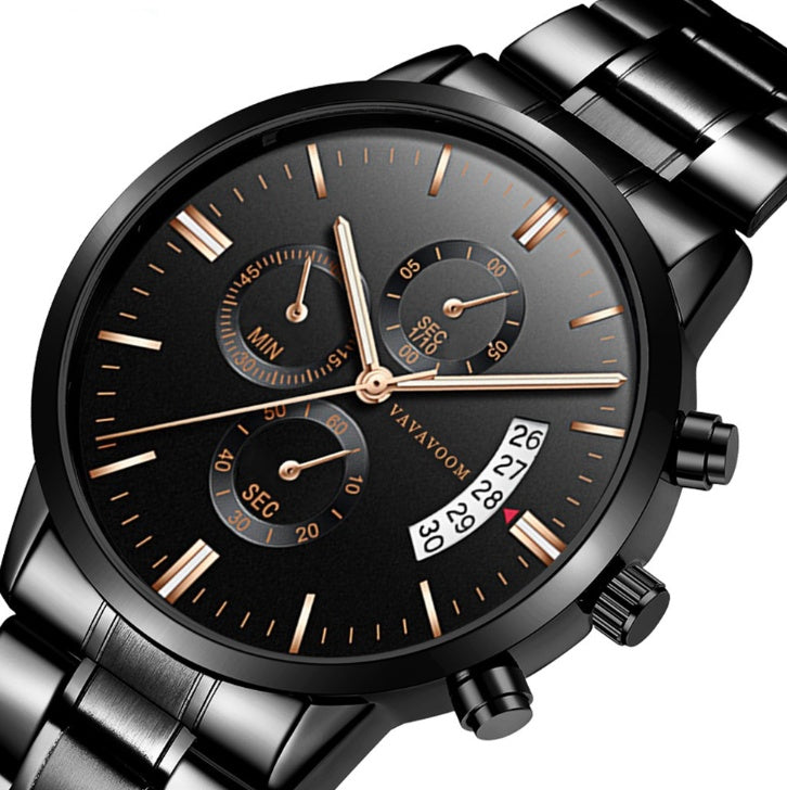 Armbandsur Herr Stål Quartz Kalender