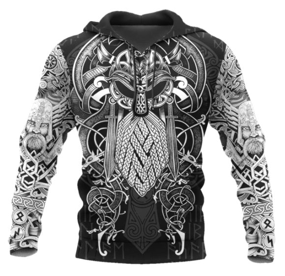 Viking Hoodie Odin 3D Tattoo - Unisex