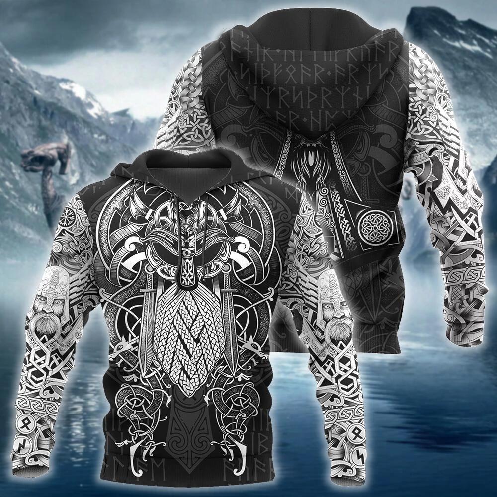 Viking Hoodie Odin 3D Tattoo - Unisex