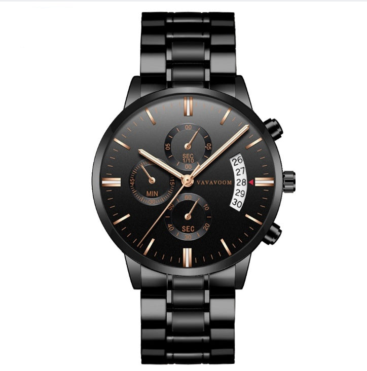 Armbandsur Herr Stål Quartz Kalender