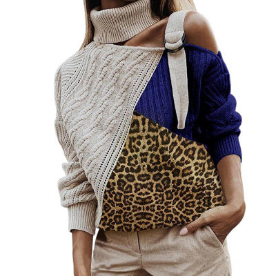 Vintertröja med leoparddetalj