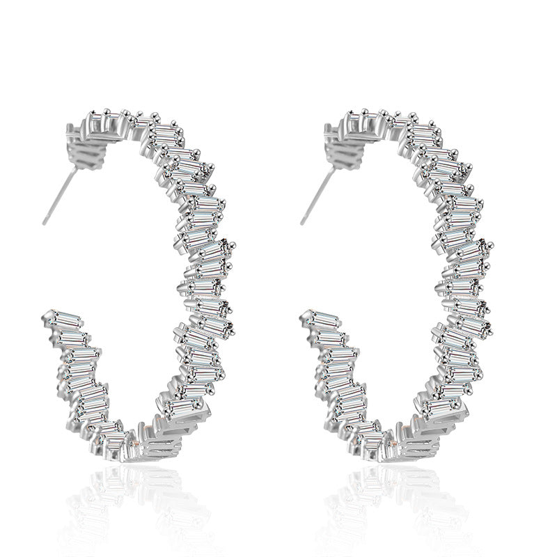 Örhängen C-form Glas Diamant Flerfärg