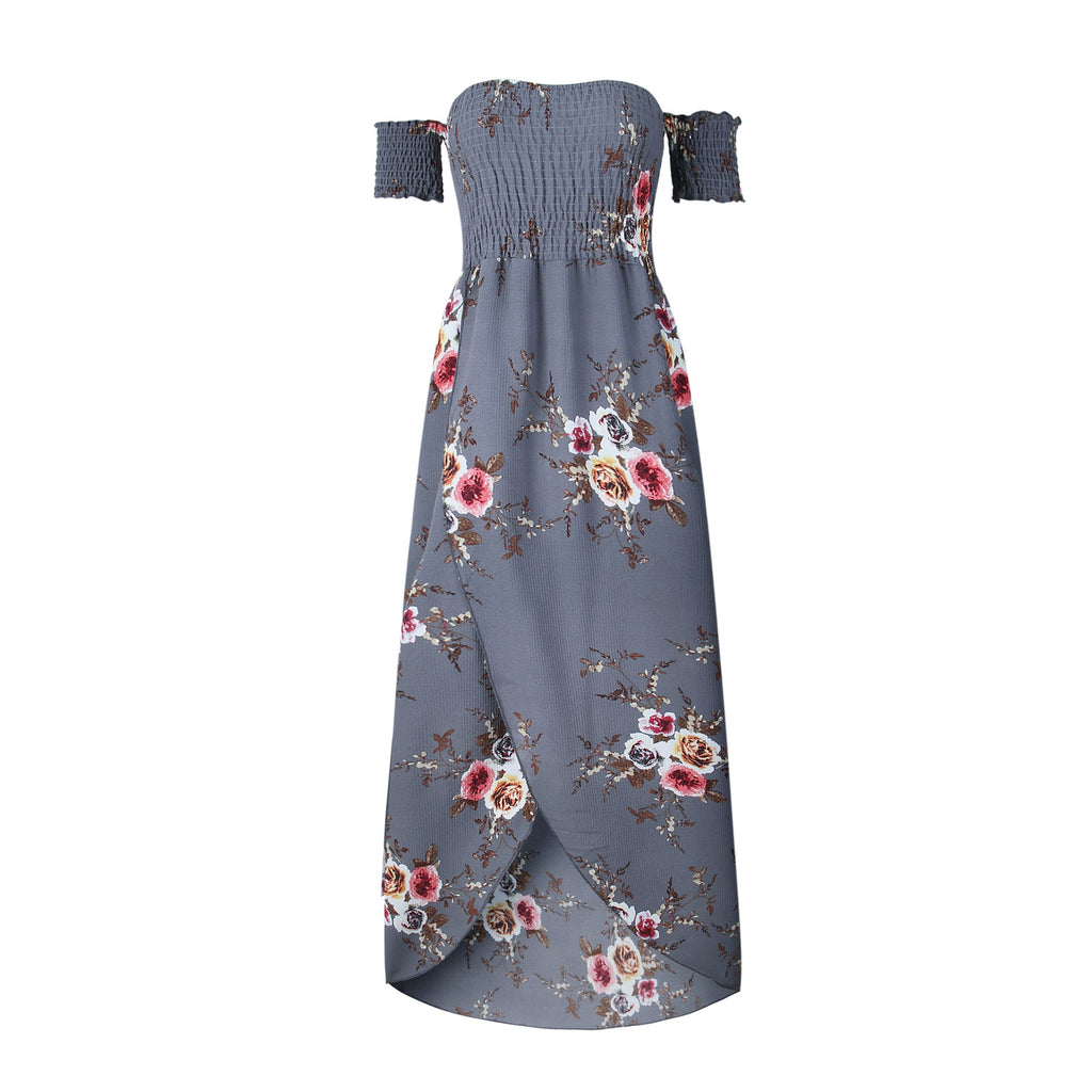 Boho Klänning Lång Off-shoulder Strand