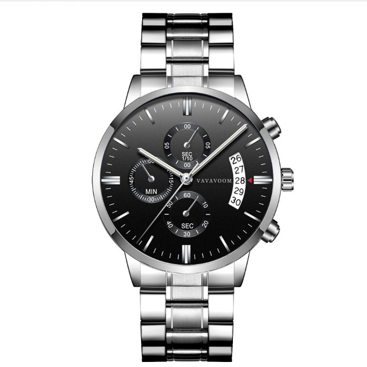 Armbandsur Herr Stål Quartz Kalender