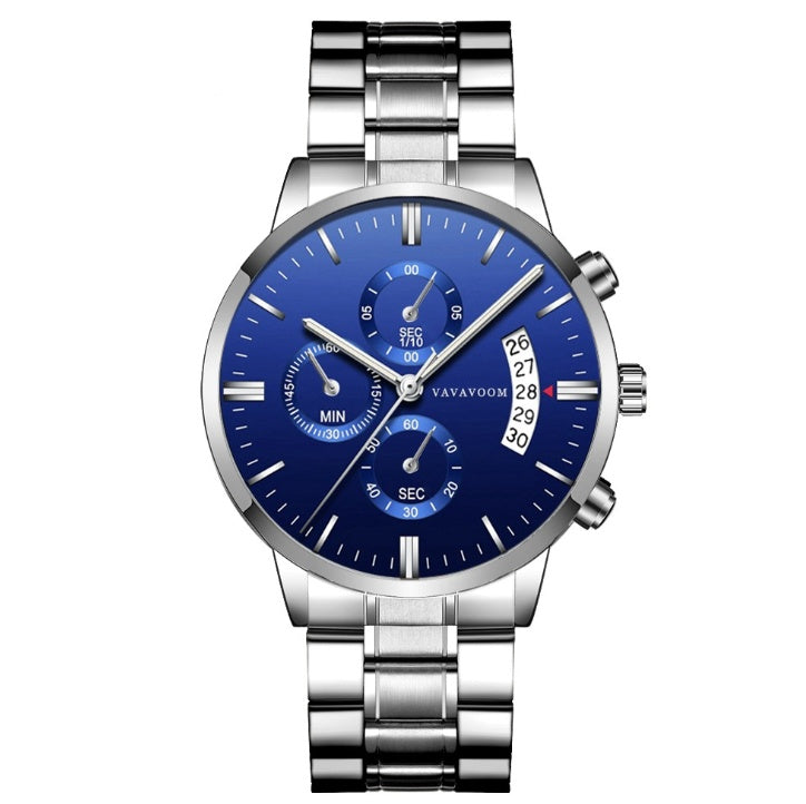Armbandsur Herr Stål Quartz Kalender