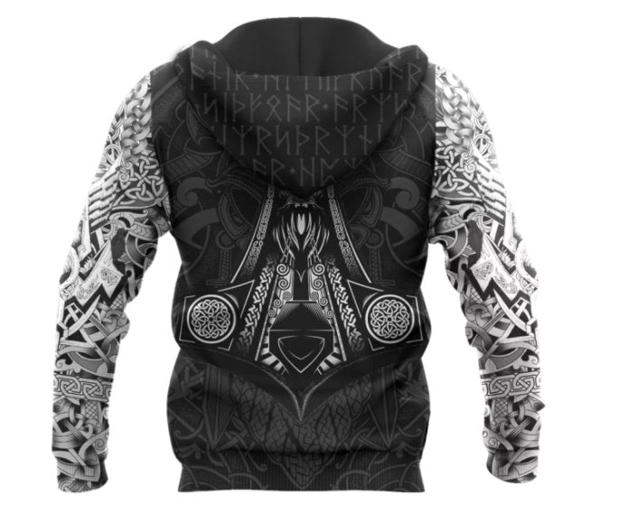 Viking Hoodie Odin 3D Tattoo - Unisex