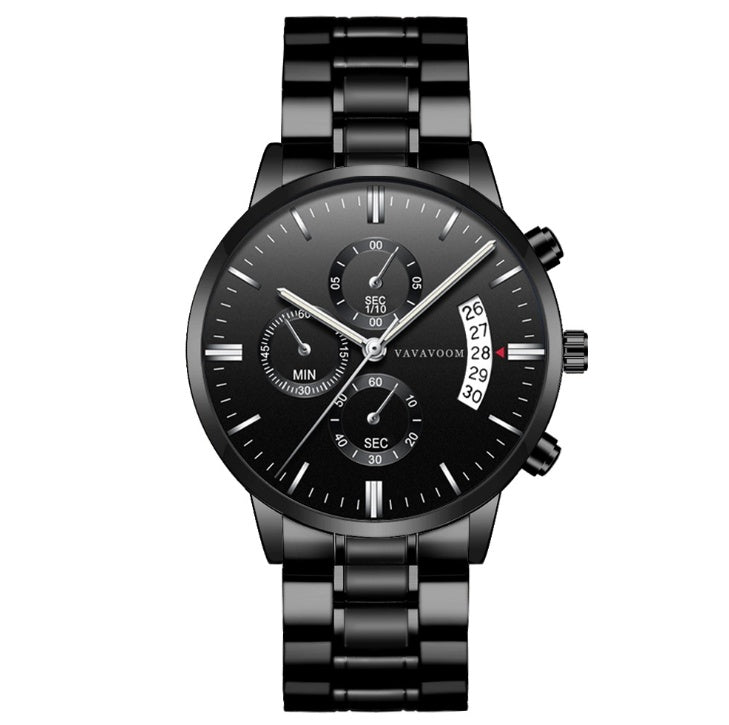 Armbandsur Herr Stål Quartz Kalender