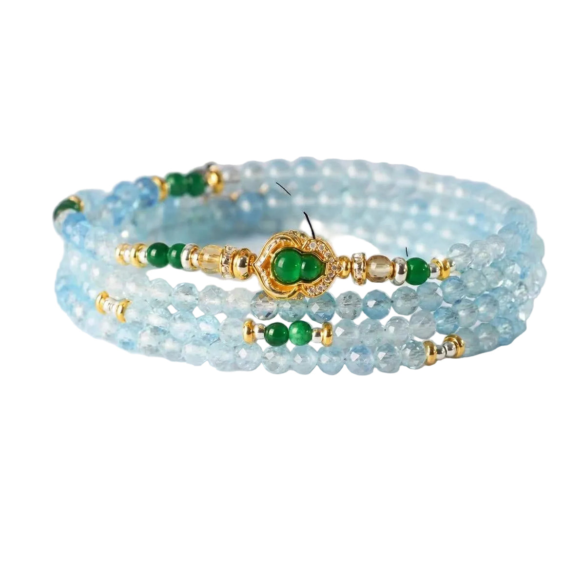 Armband med akvamarin och rosenkvarts