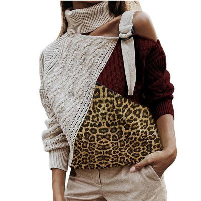 Vintertröja med leoparddetalj