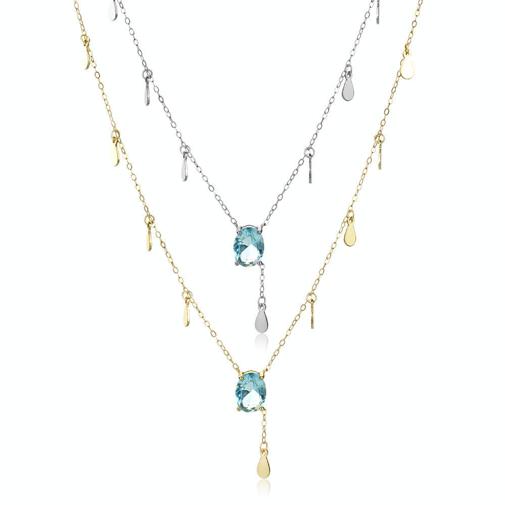 Halsband med blå sten