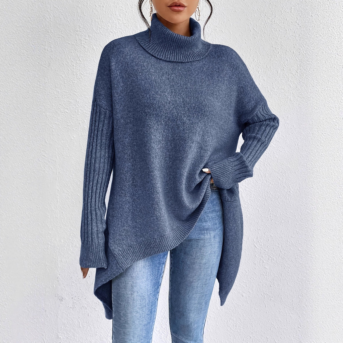 Off-shoulder polotröja – loose fit