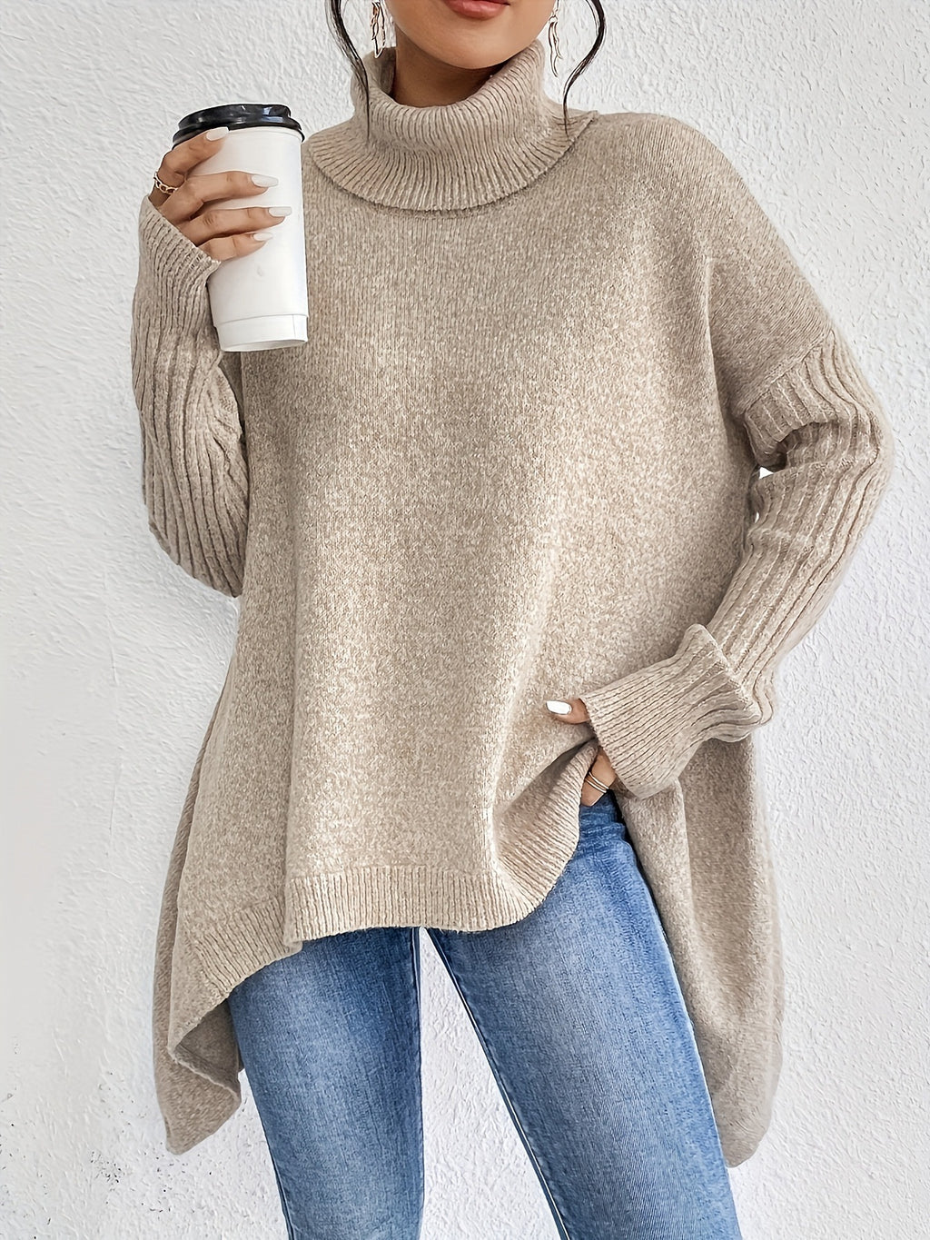 Off-shoulder polotröja – loose fit