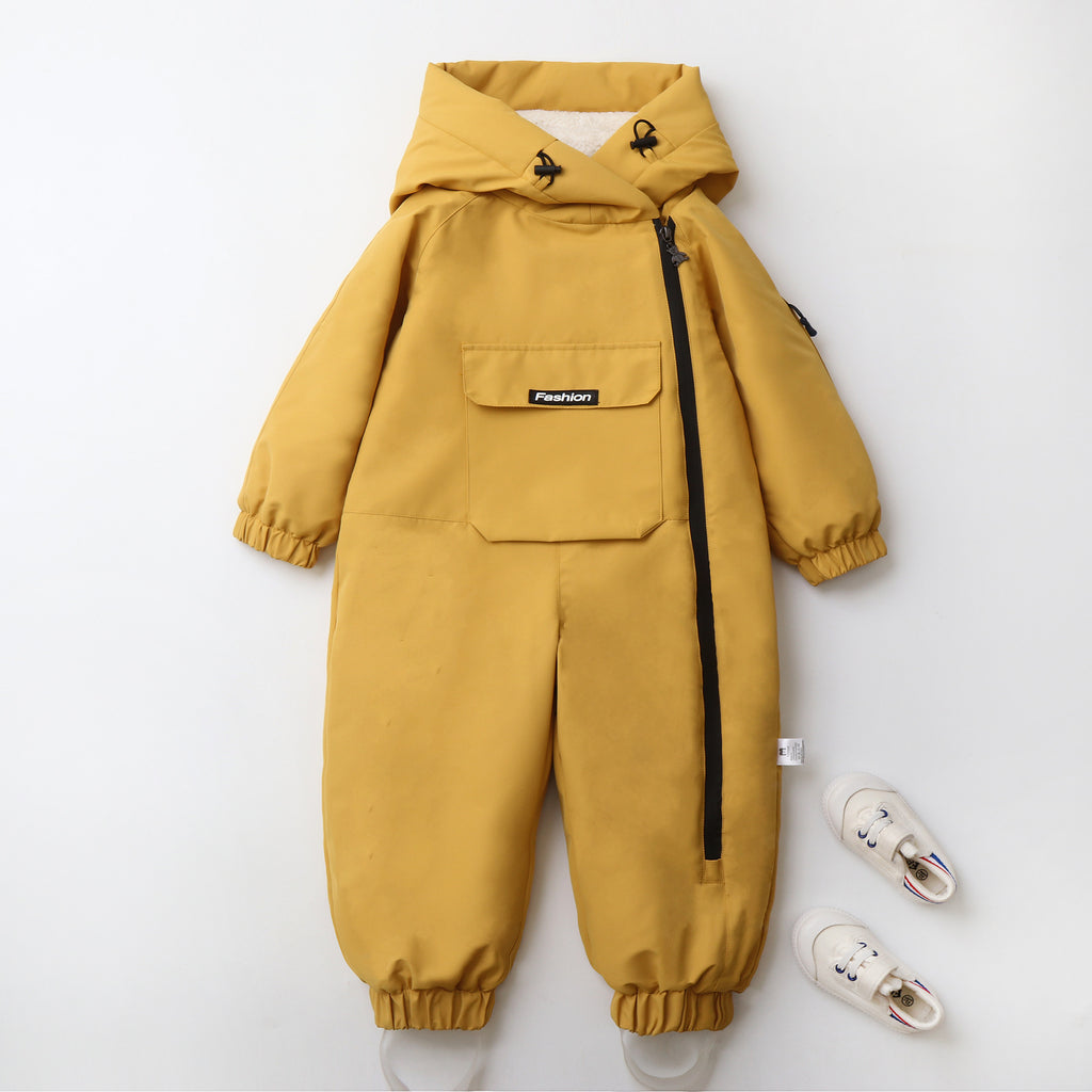 Hooded krypoverall för baby