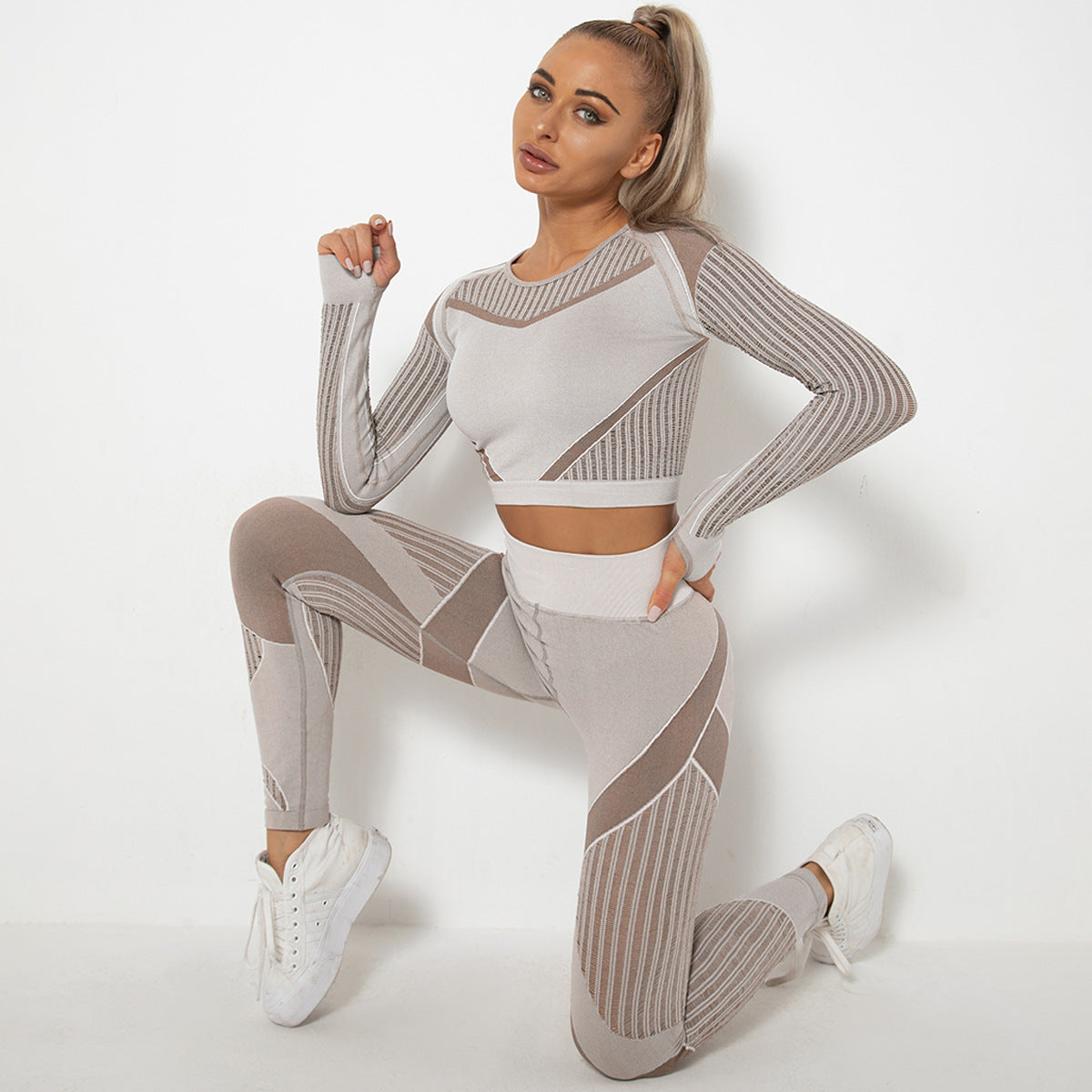 Yoga Set Långärmad Seamless - Absorberande
