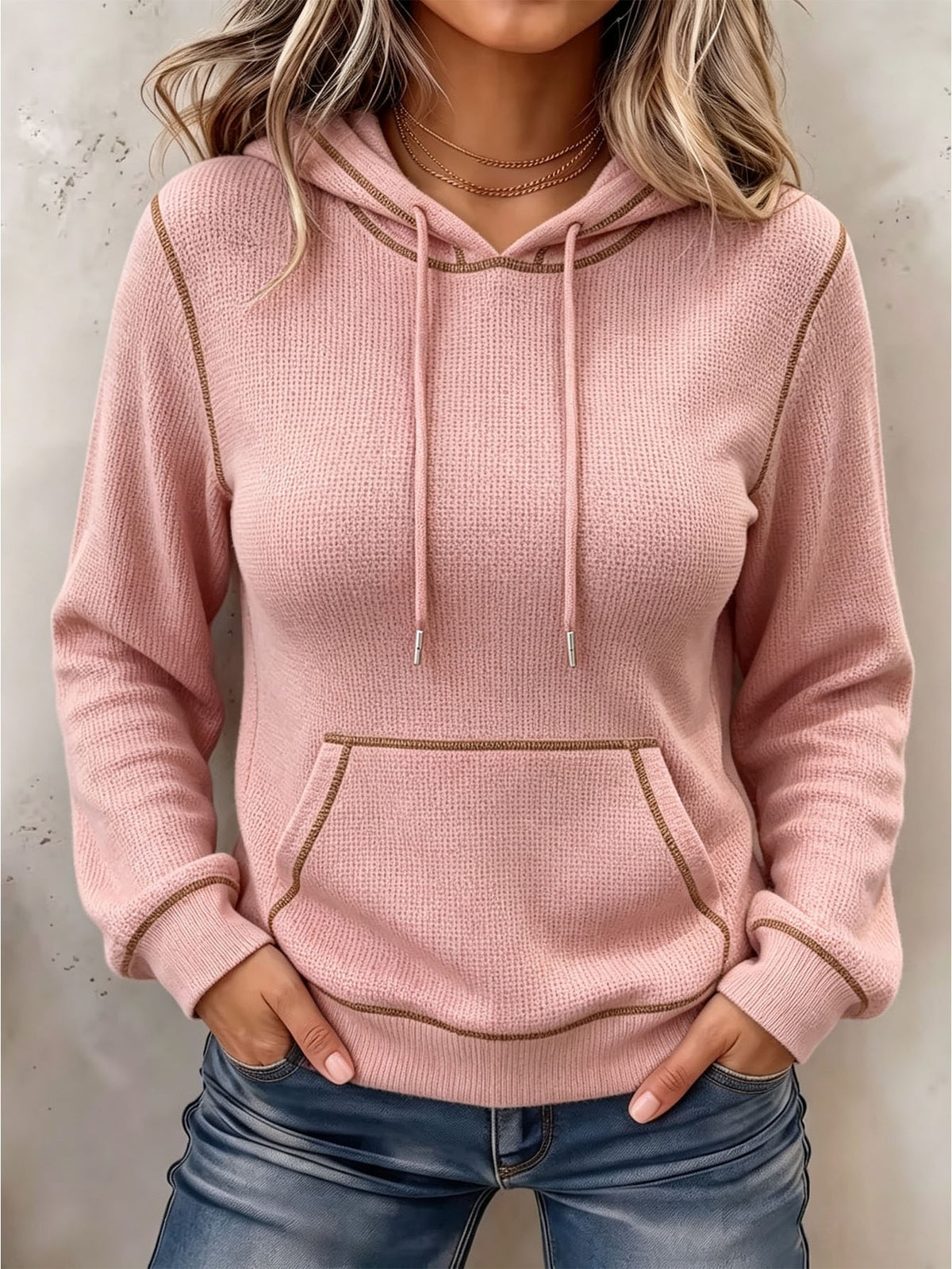 Hoodie med dragsko – långärmad